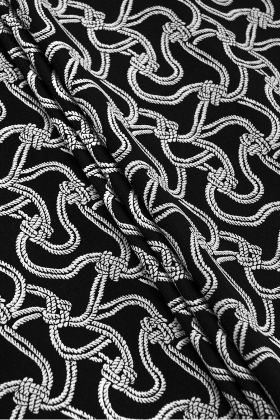Żakard w sznury biało-czarny