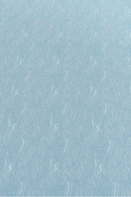 Tkanina typu żakard - błękitna ze srebrną nitką
