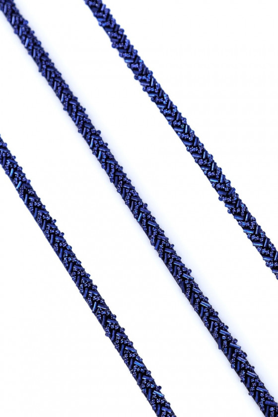 Tape with beads - navy blue
