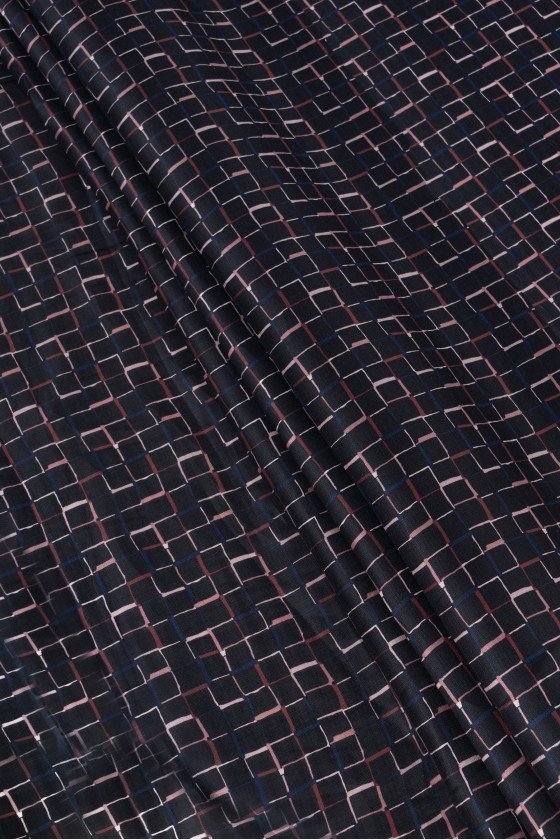 Checkered silk organza
