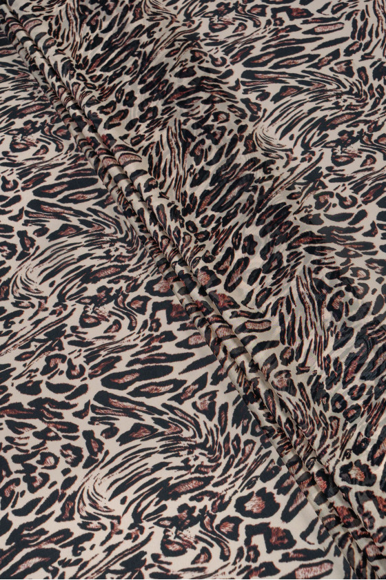 Silk muslin in leopard
