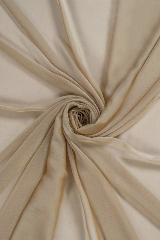 Polyester chiffon two-tone - light beige/dark beige