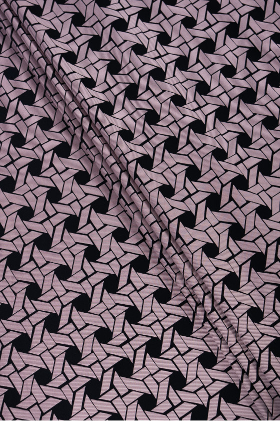 Żakard różowo-czarne wzory
