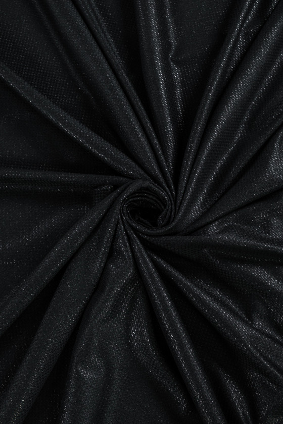 Tkanina kostiumowa z lureksem - czarna