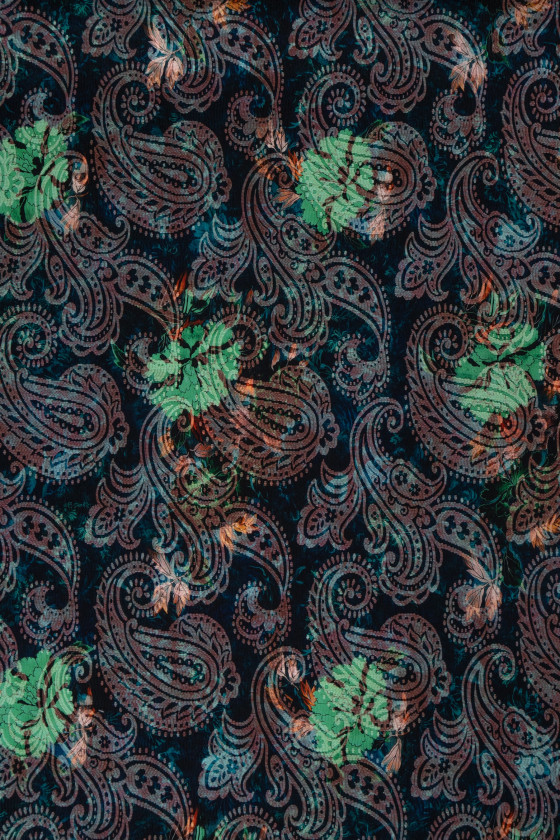 Żakard wełniany - kolorowy paisley