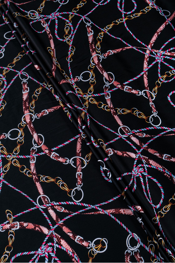 Polyester satin in chains