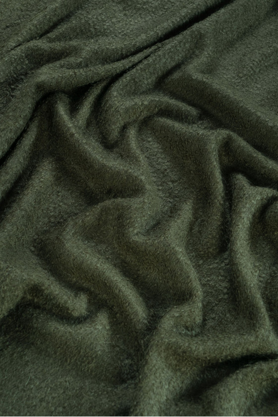 Wełna płaszczowa z moherem zgaszona zieleń