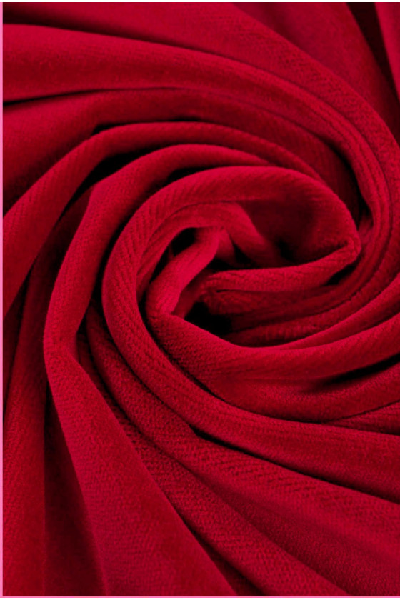 Welur (aksamit) bawełniany czerwony