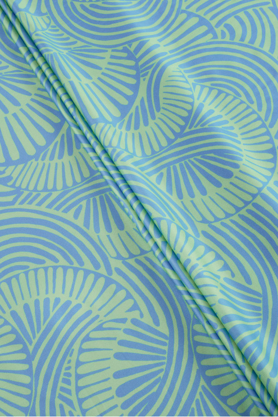 Bawełna zielono-błękitne wzory